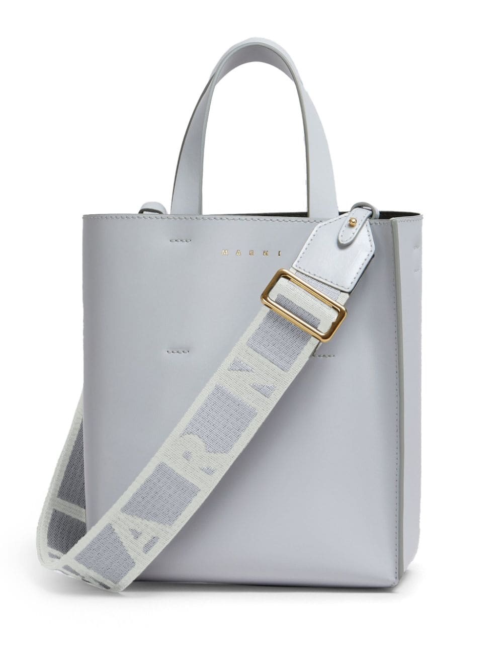 logo-strap leather tote bag - 1