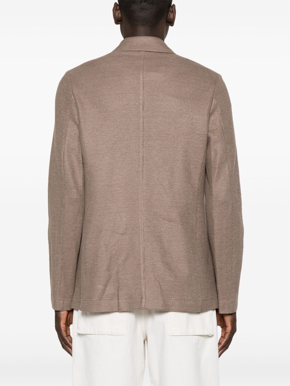 honeycomb-knit double-breasted blazer - 4
