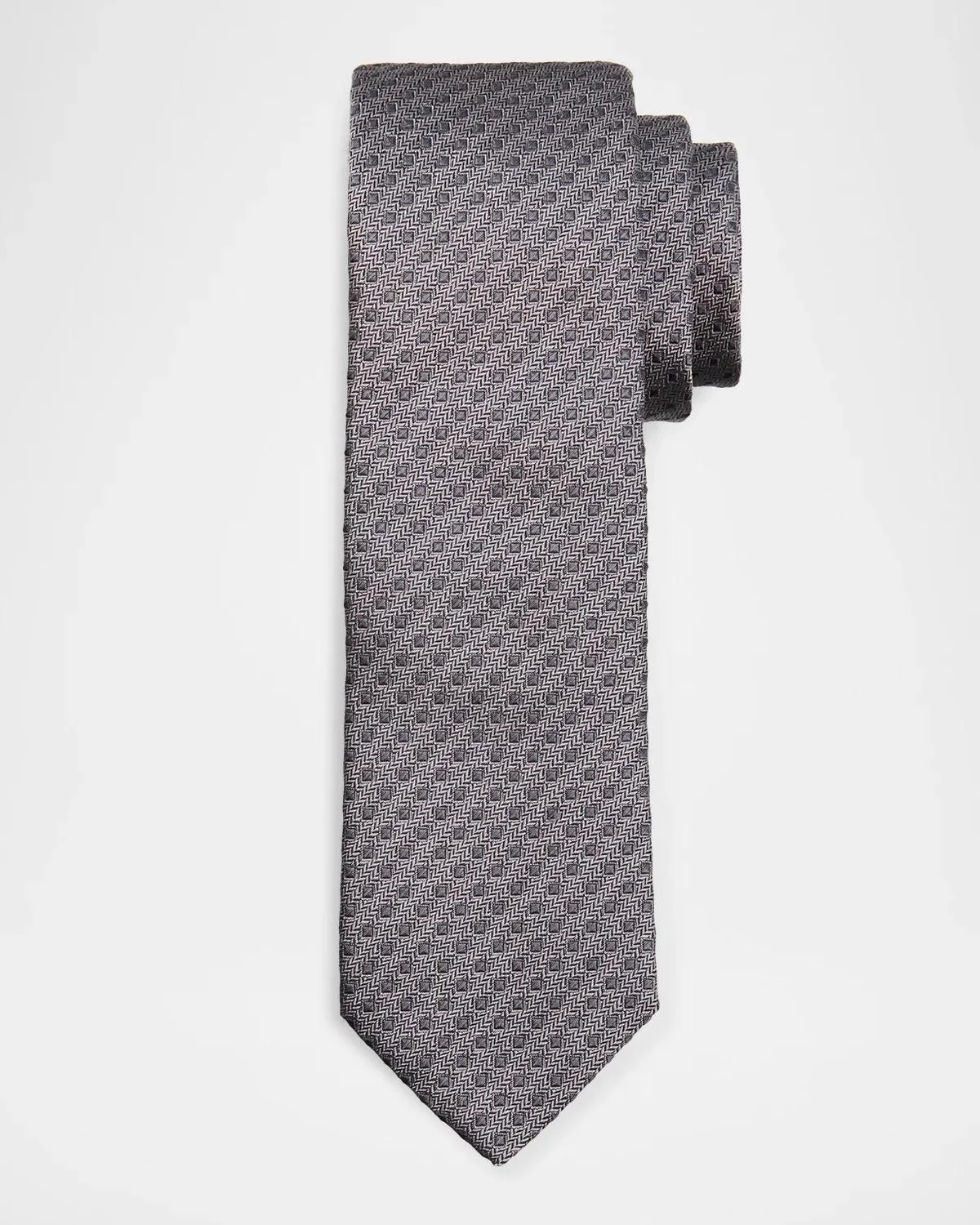 Men's Micro Dot Silk Tie - 1