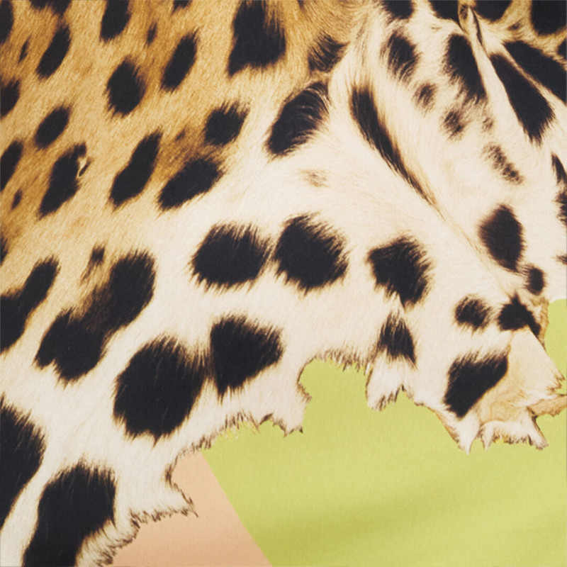 Long Silk Dress with Pop Horse Print 5