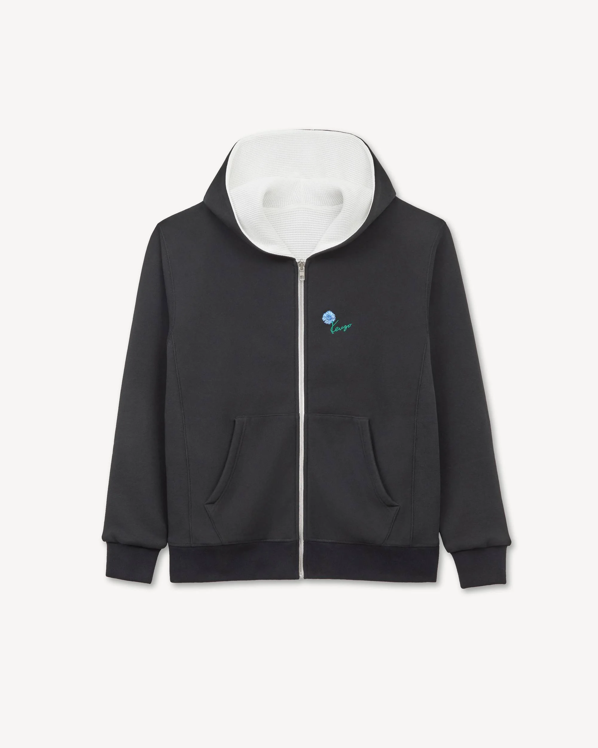 'KENZO Tulip' reversible zip up hoodie in cotton - 1