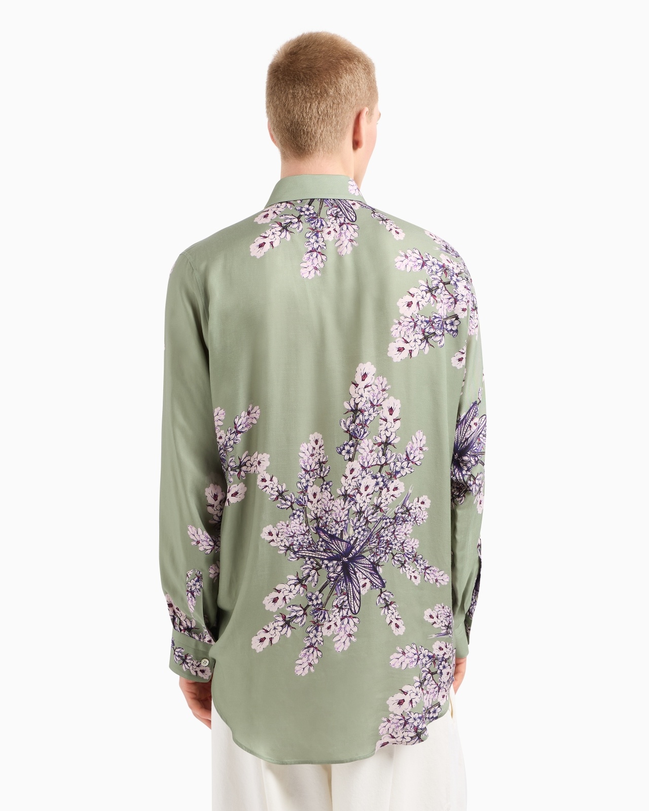 FLUID VISCOSE SHIRT WITH A FLORAL PRINT - 3