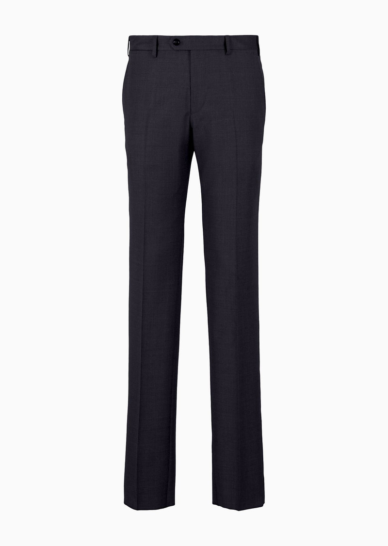 Virgin wool flat-front trousers 1
