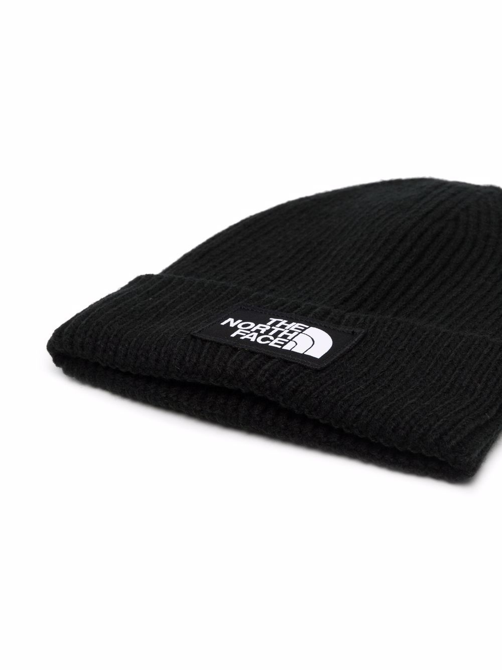 Box logo-patch ribbed beanie - 2