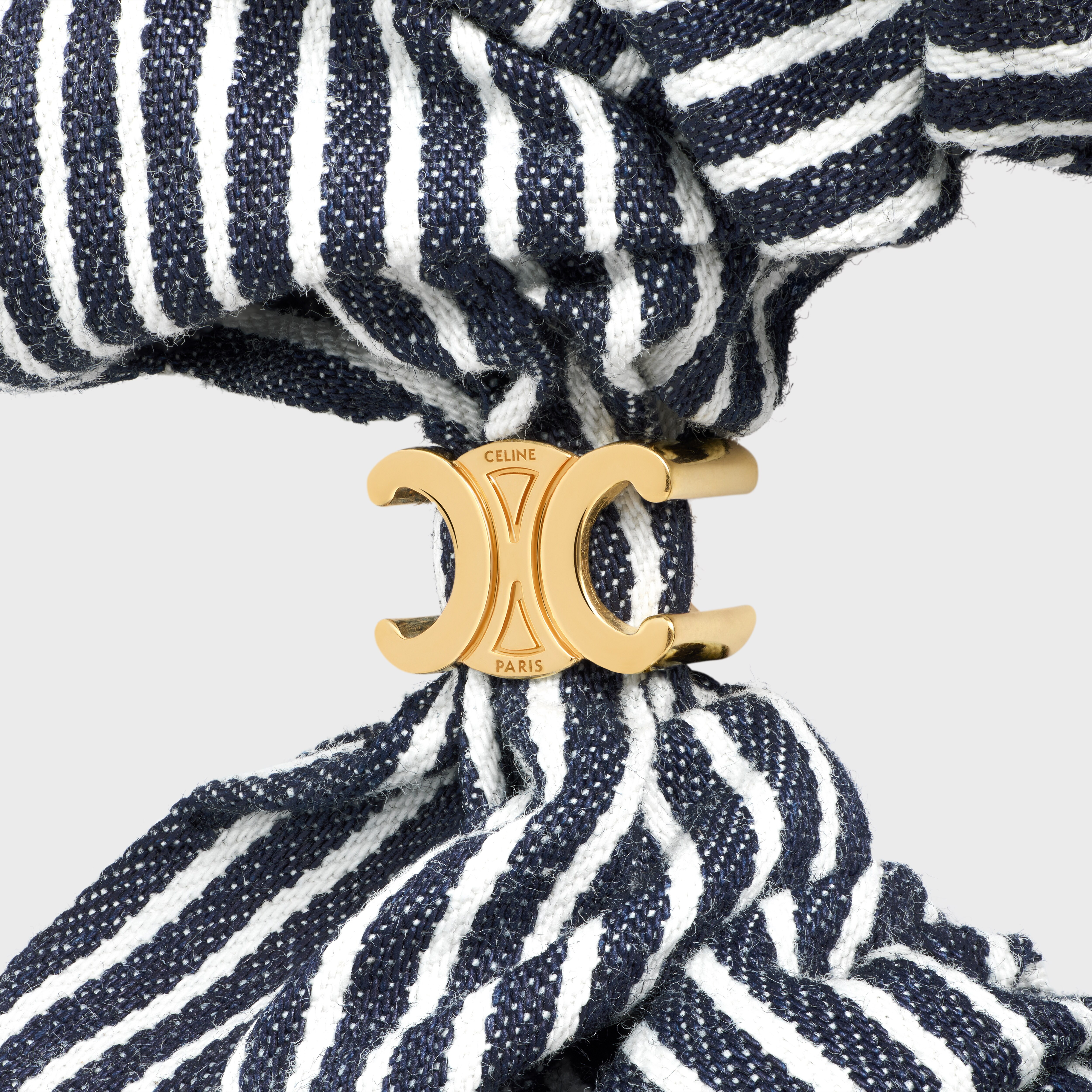 Celine Scrunchy Stripes in Cotton and Brass with Gold Finish - 2