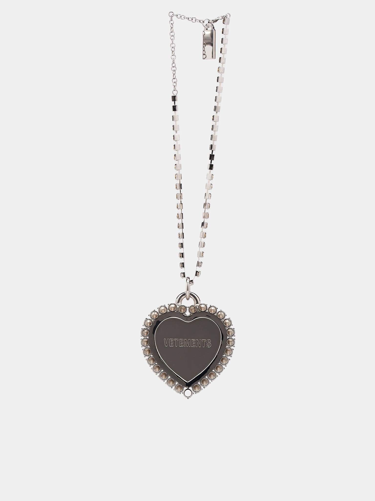 VETEMENTS Giant Crystal Heart Necklace hlorenzo REVERSIBLE