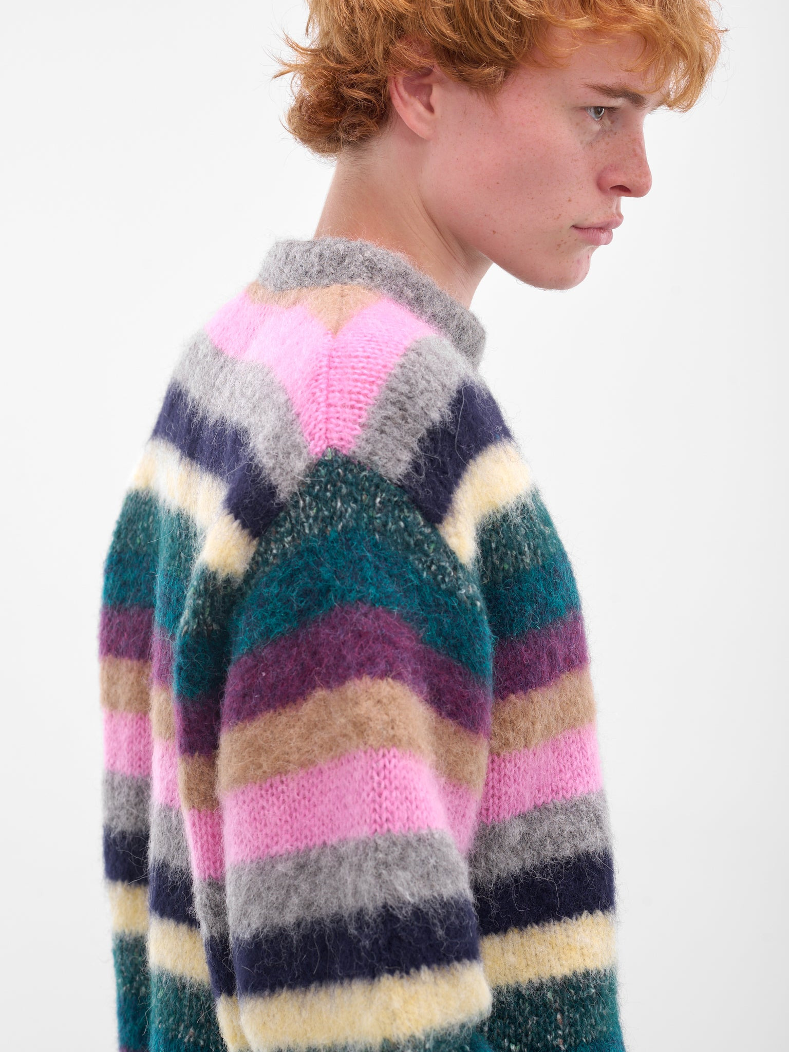 Multi-Color Stripe Alpaca Sweater - 4