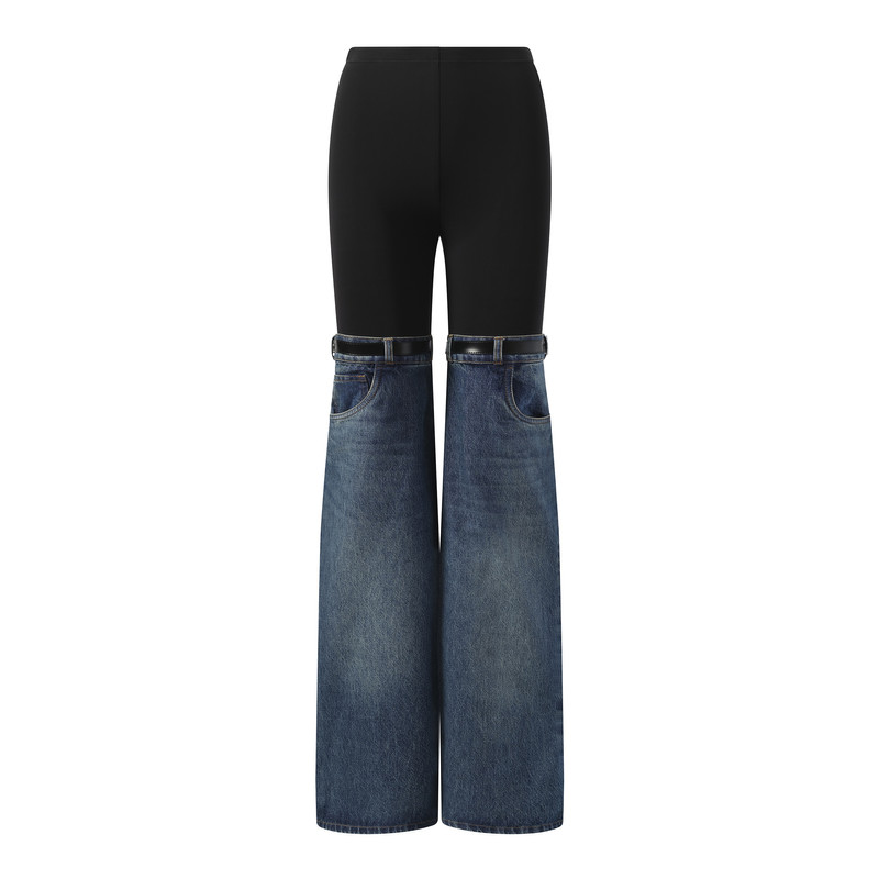 COPERNI Hybrid Denim Trousers in Black/Blue Vintage outlook