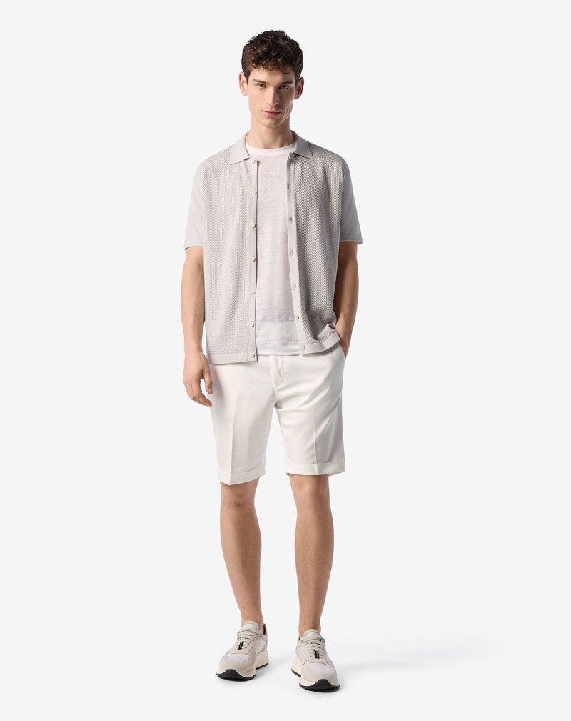 CORNELIANI White stretch lyocell cotton Bermuda shorts outlook