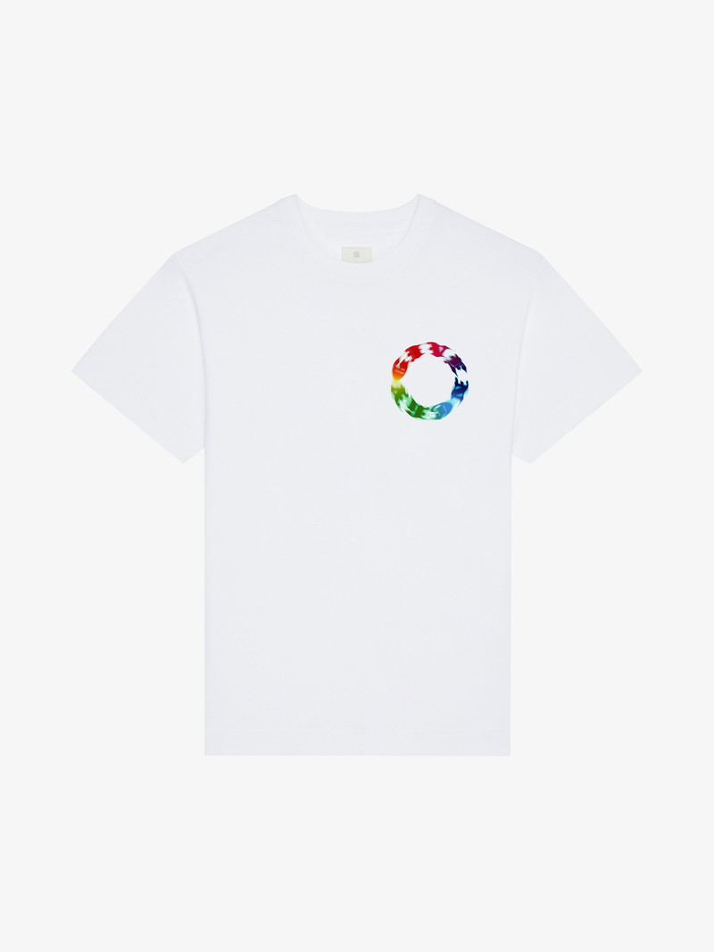 SLIM FIT T-SHIRT IN COTTON WITH GIVENCHY CIRCLE PRINT 1