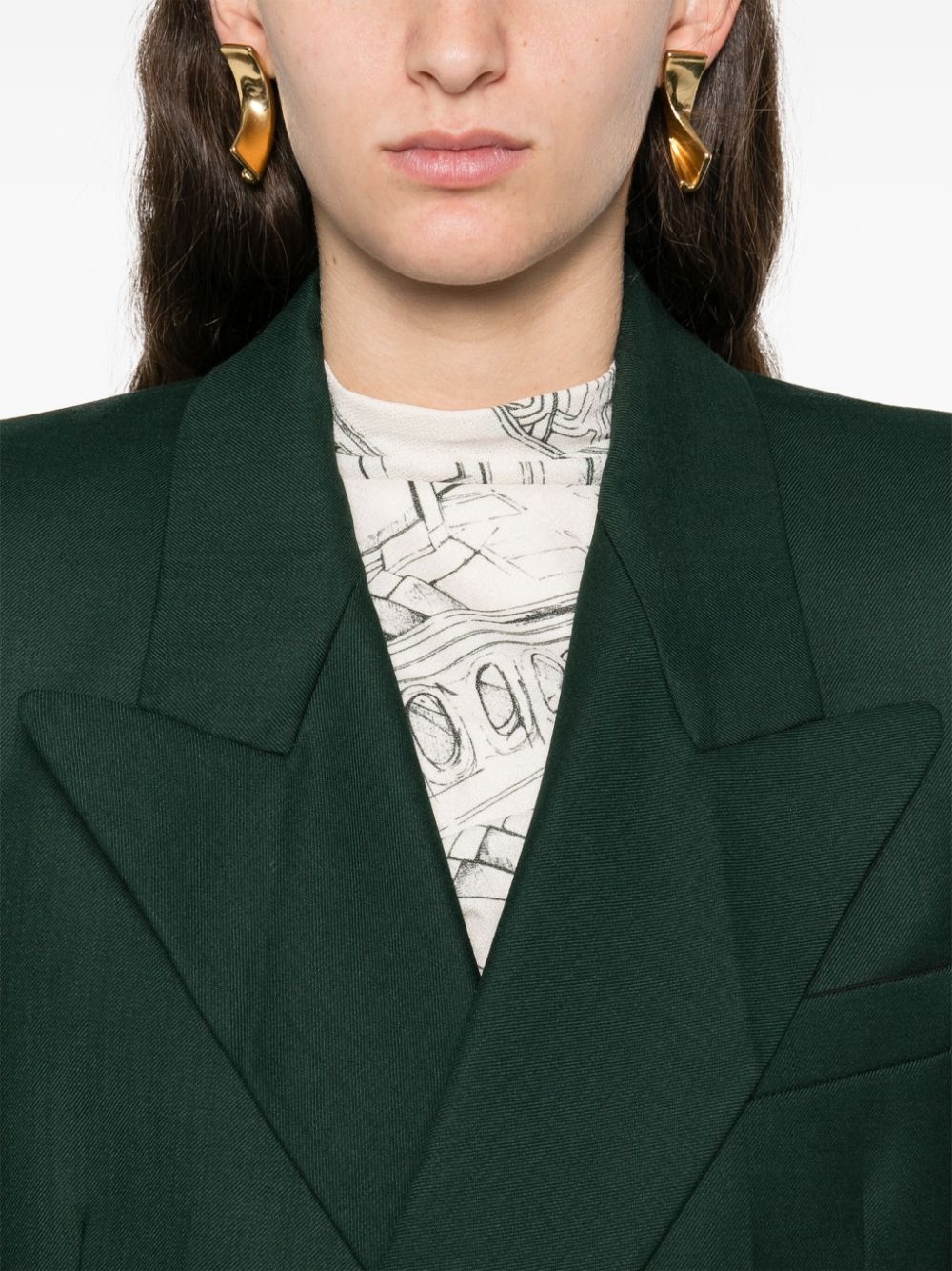 pointed-shoulder blazer - 5