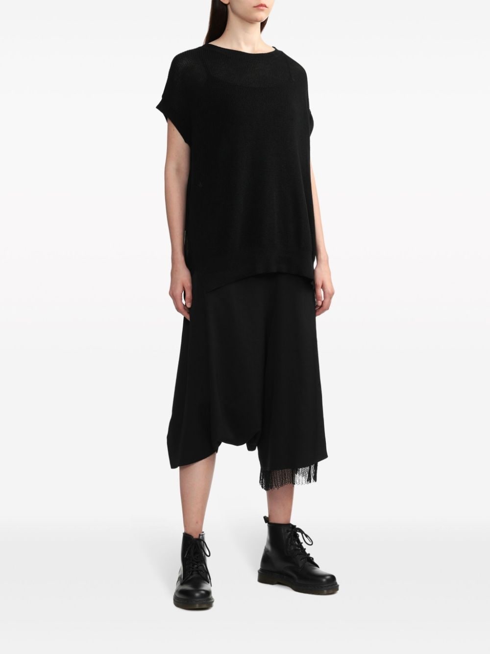 ruched-detailing cotton-blend top - 2