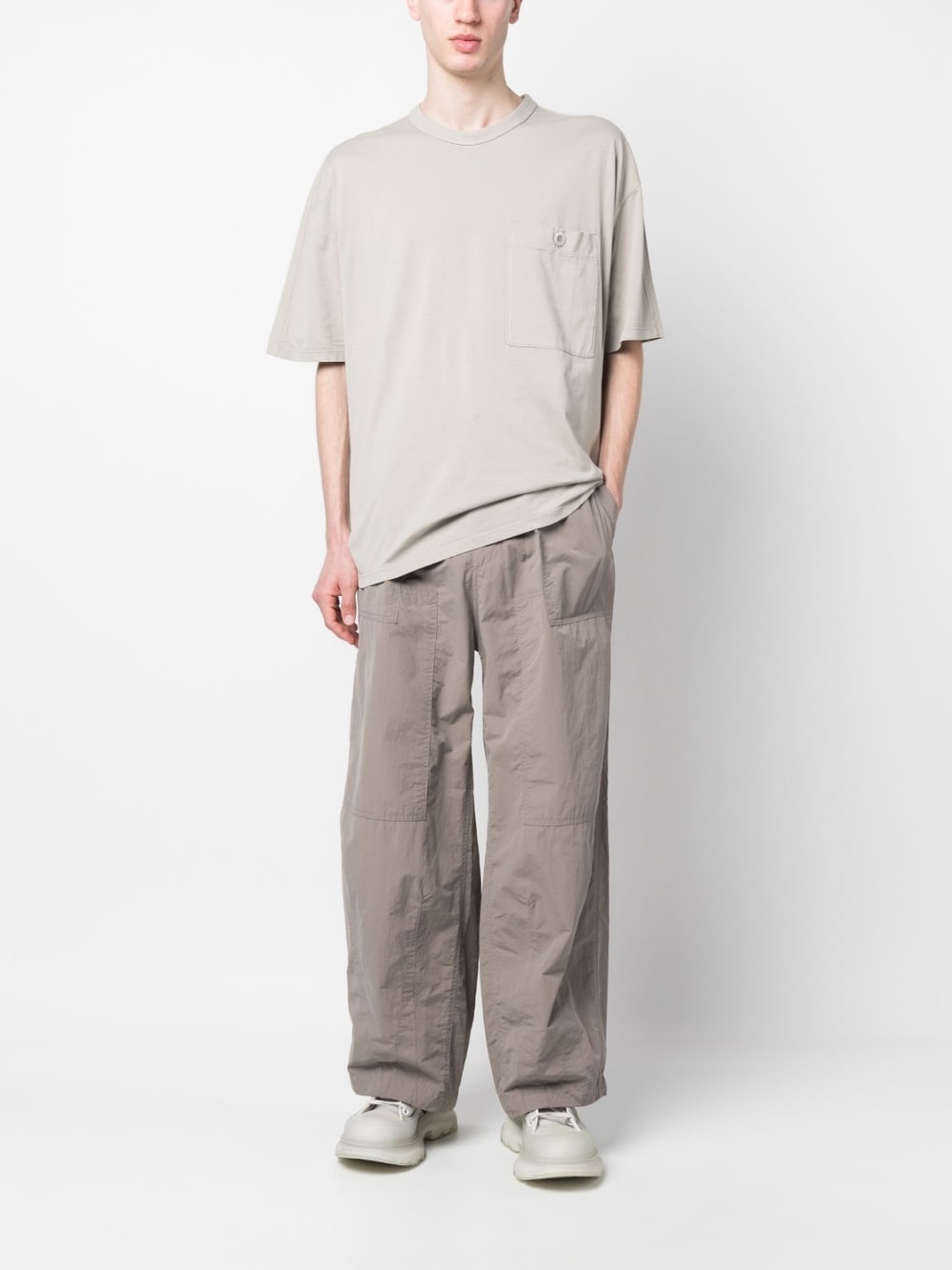 drawstring cotton trousers - 2