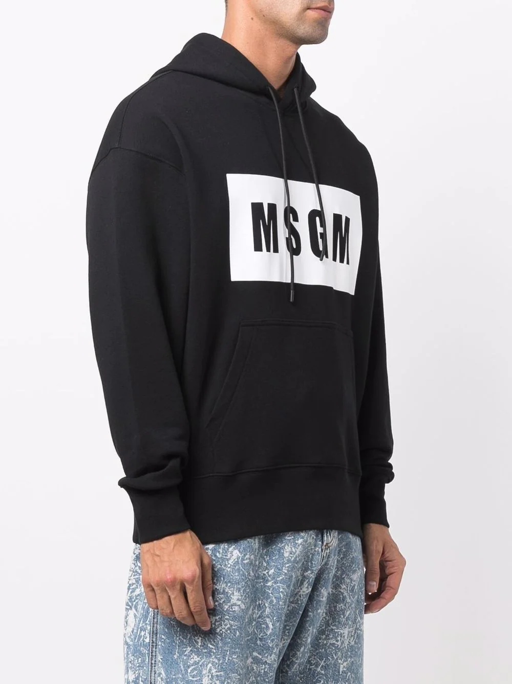 contrast-logo long-sleeve hoodie - 3