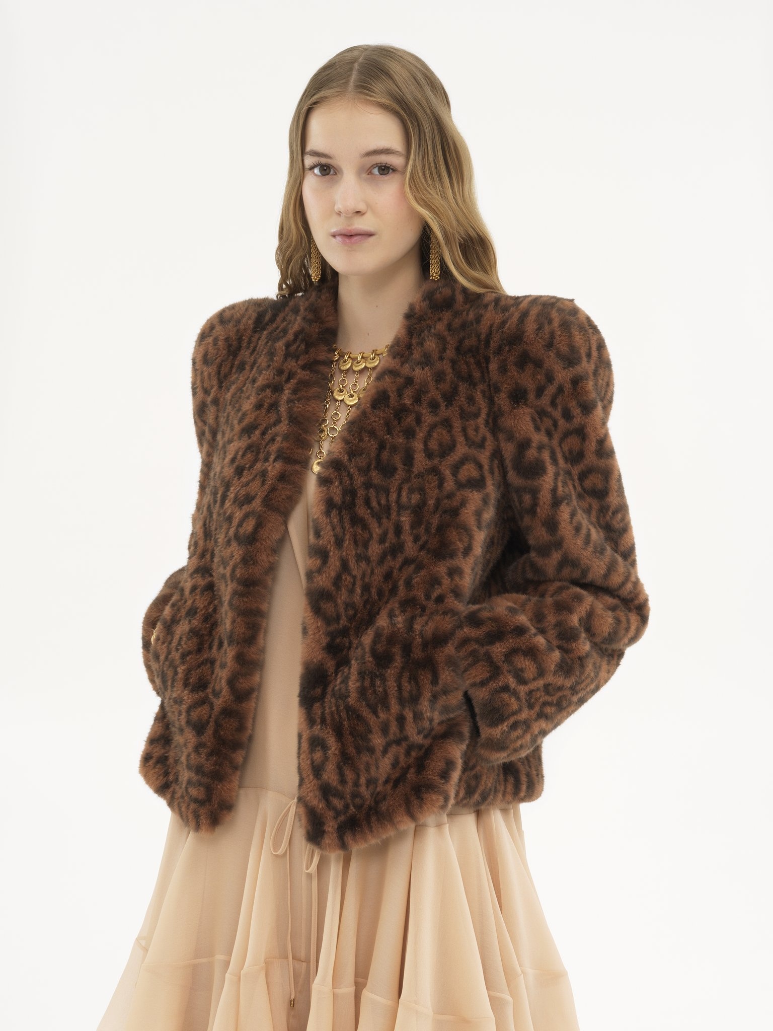 BOXY JACKET IN FAUX FUR - 4