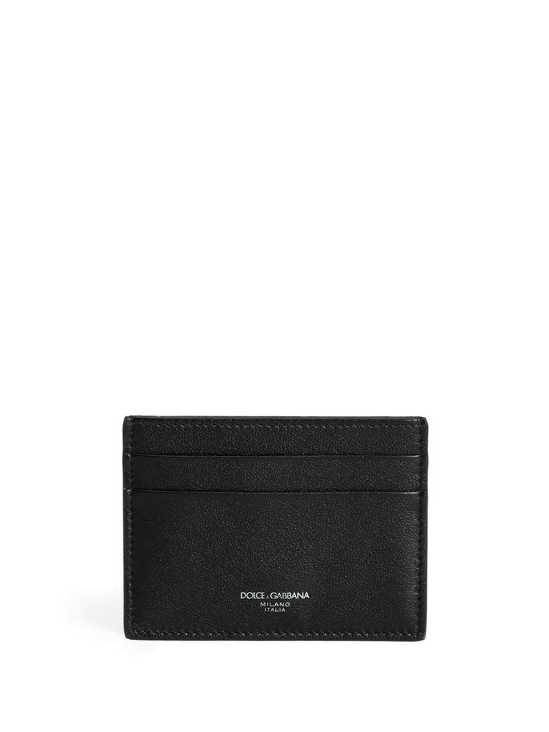 logo-print leather cardholder 1