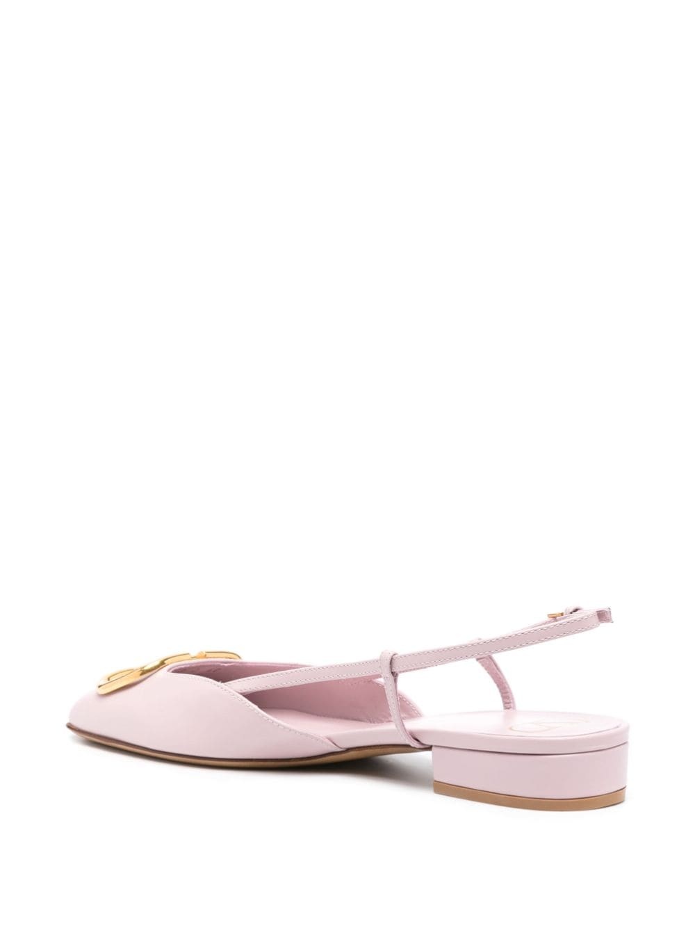 VLogo leather slingback ballerina shoes - 3