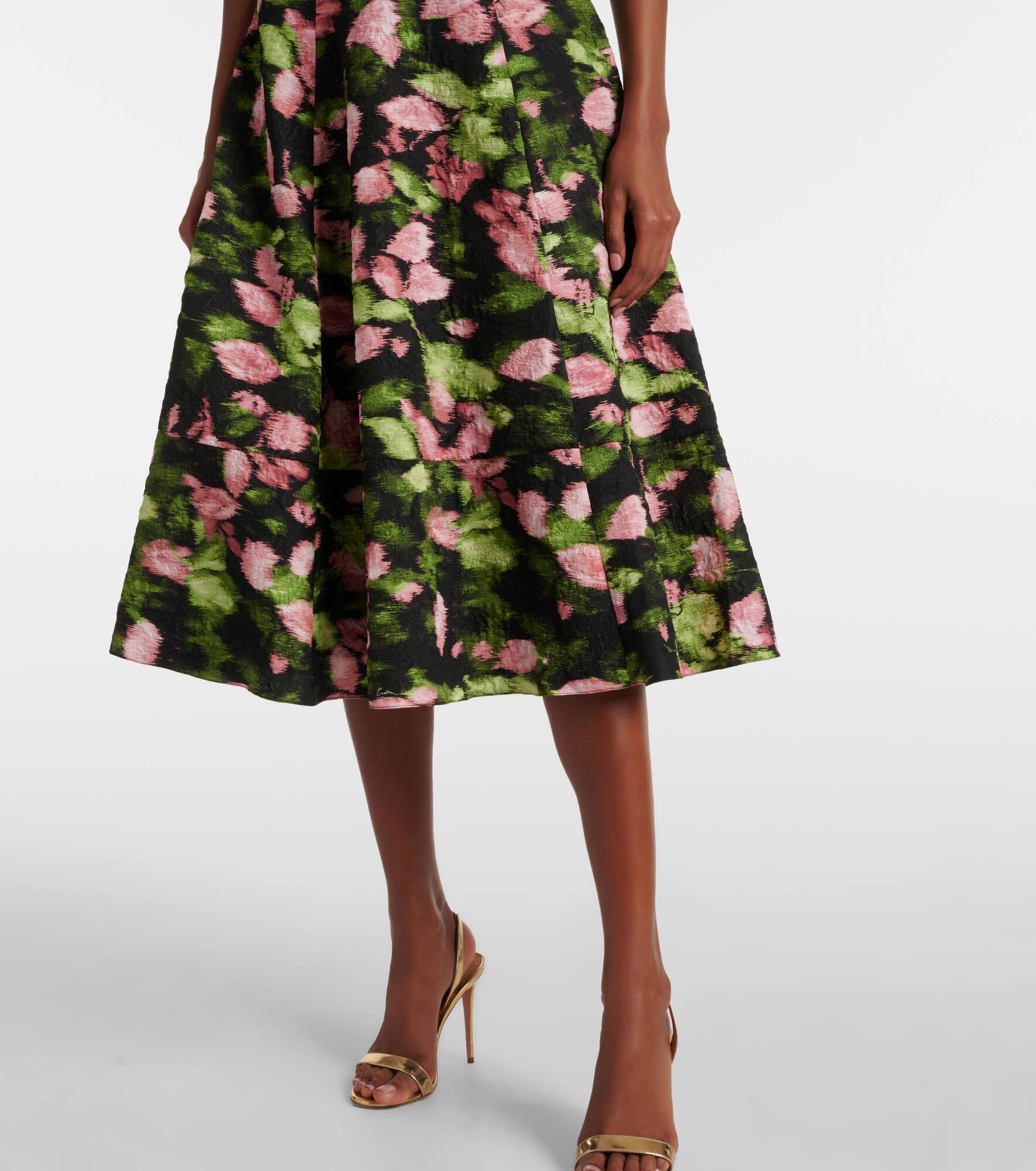 Floral matelassé midi dress - 5