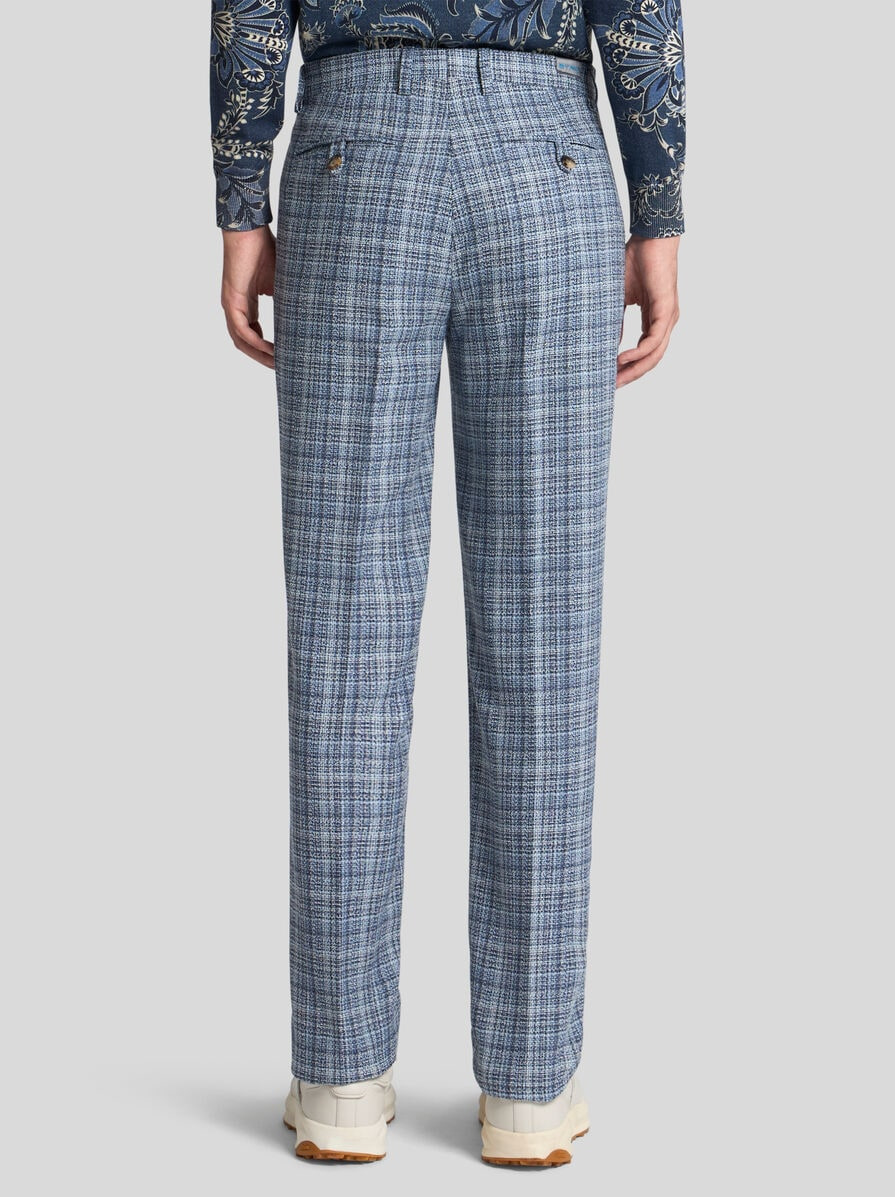 CHECK WOOL-BLEND TROUSERS - 5