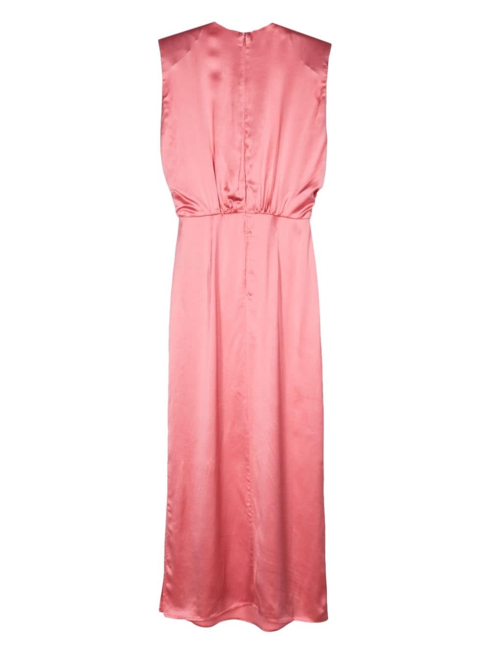 pleat-detail satin dress - 2