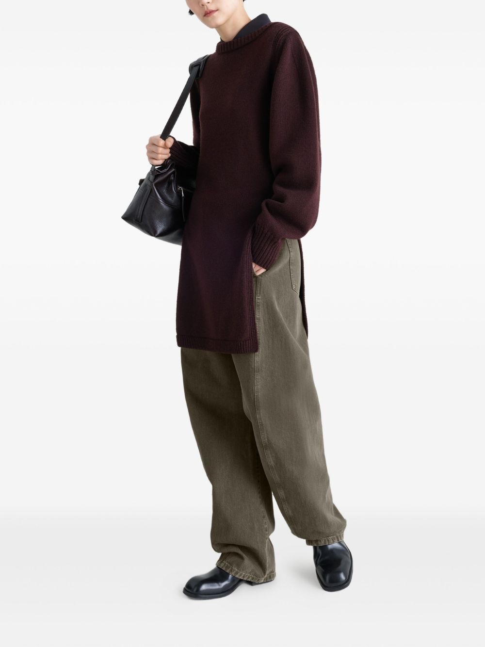 twisted belted trousers - 3