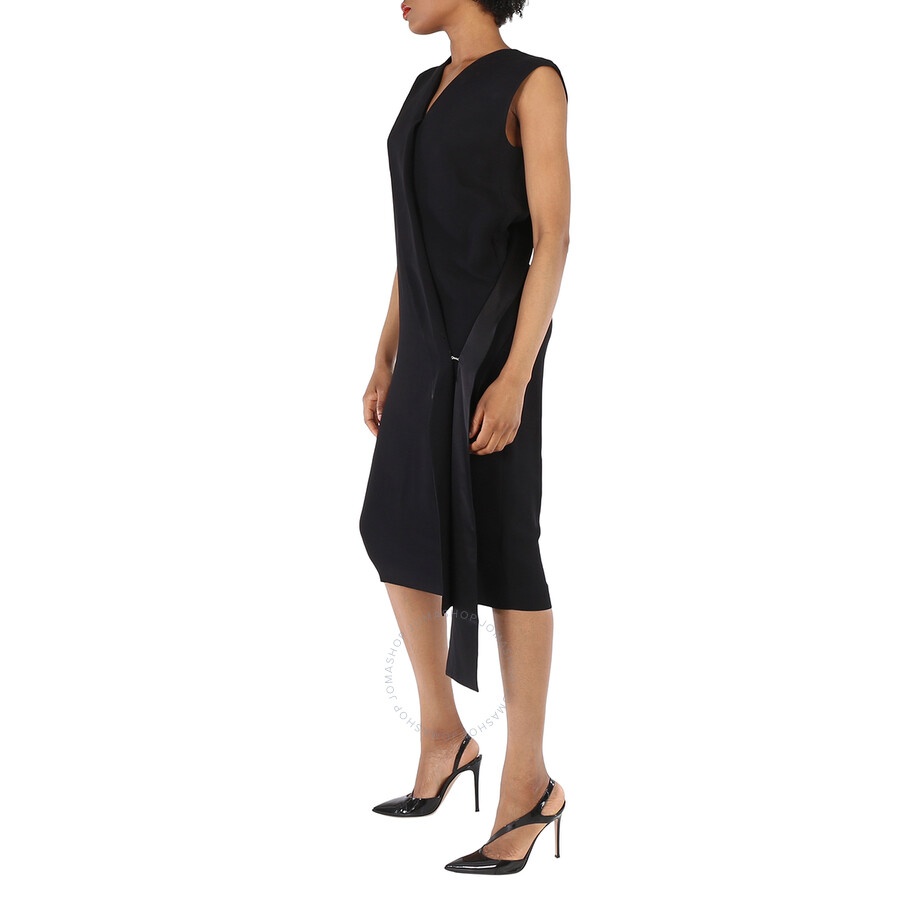 Burberry Ladies Black Sash-Detail Midi Dress - 5