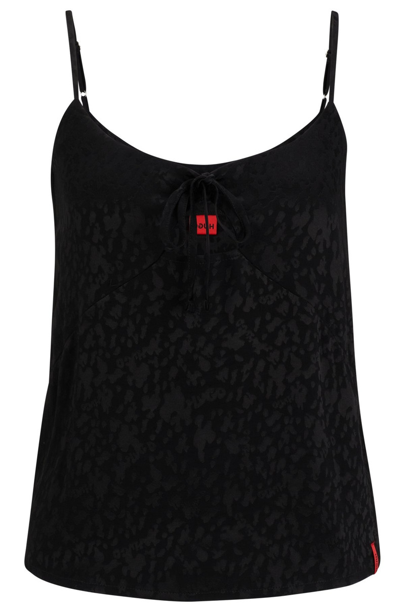 LOGO-TRIM PAJAMA VEST WITH SIGNATURE JACQUARD 1