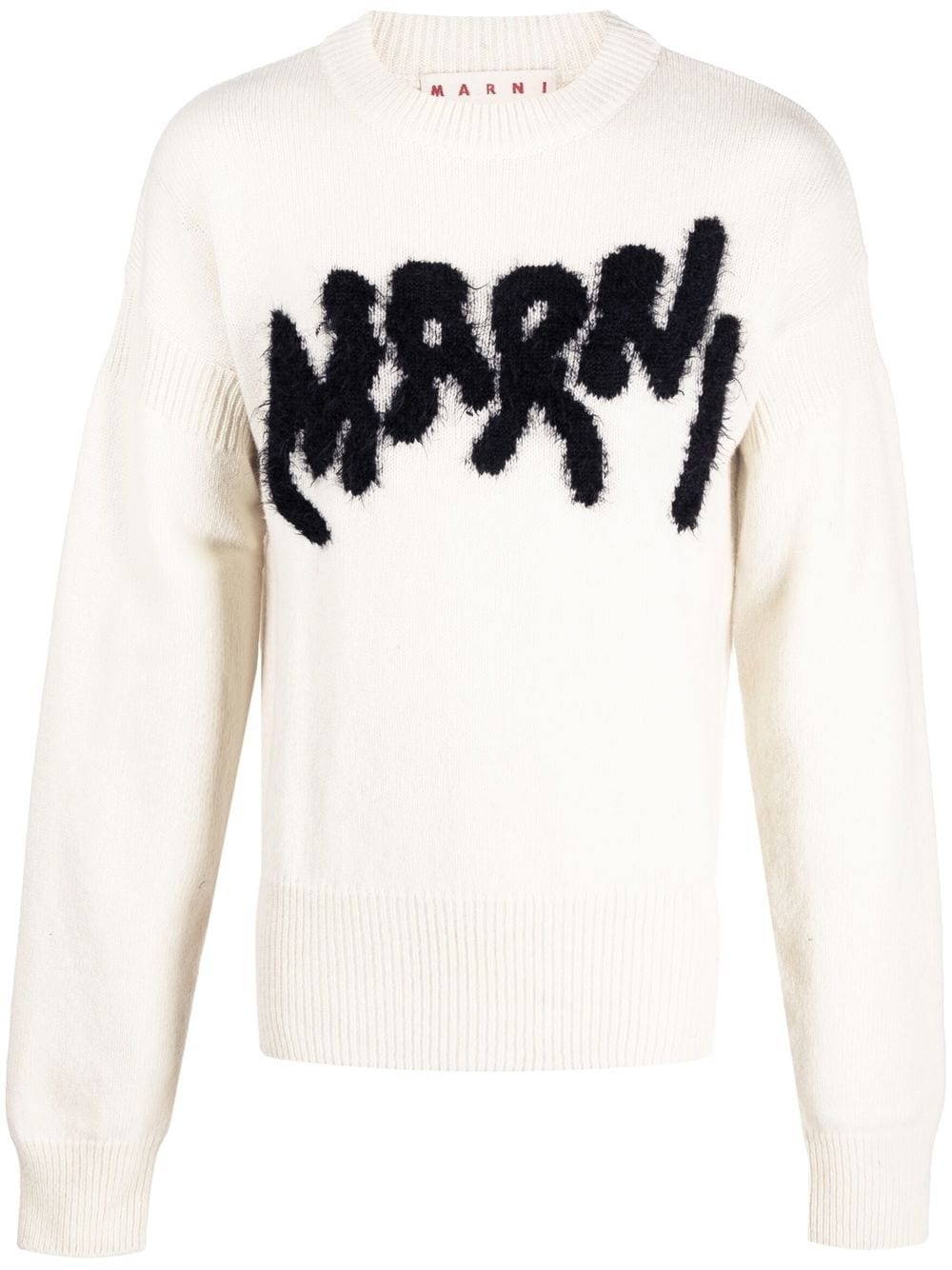 brushed-logo crew-neck jumper - 1