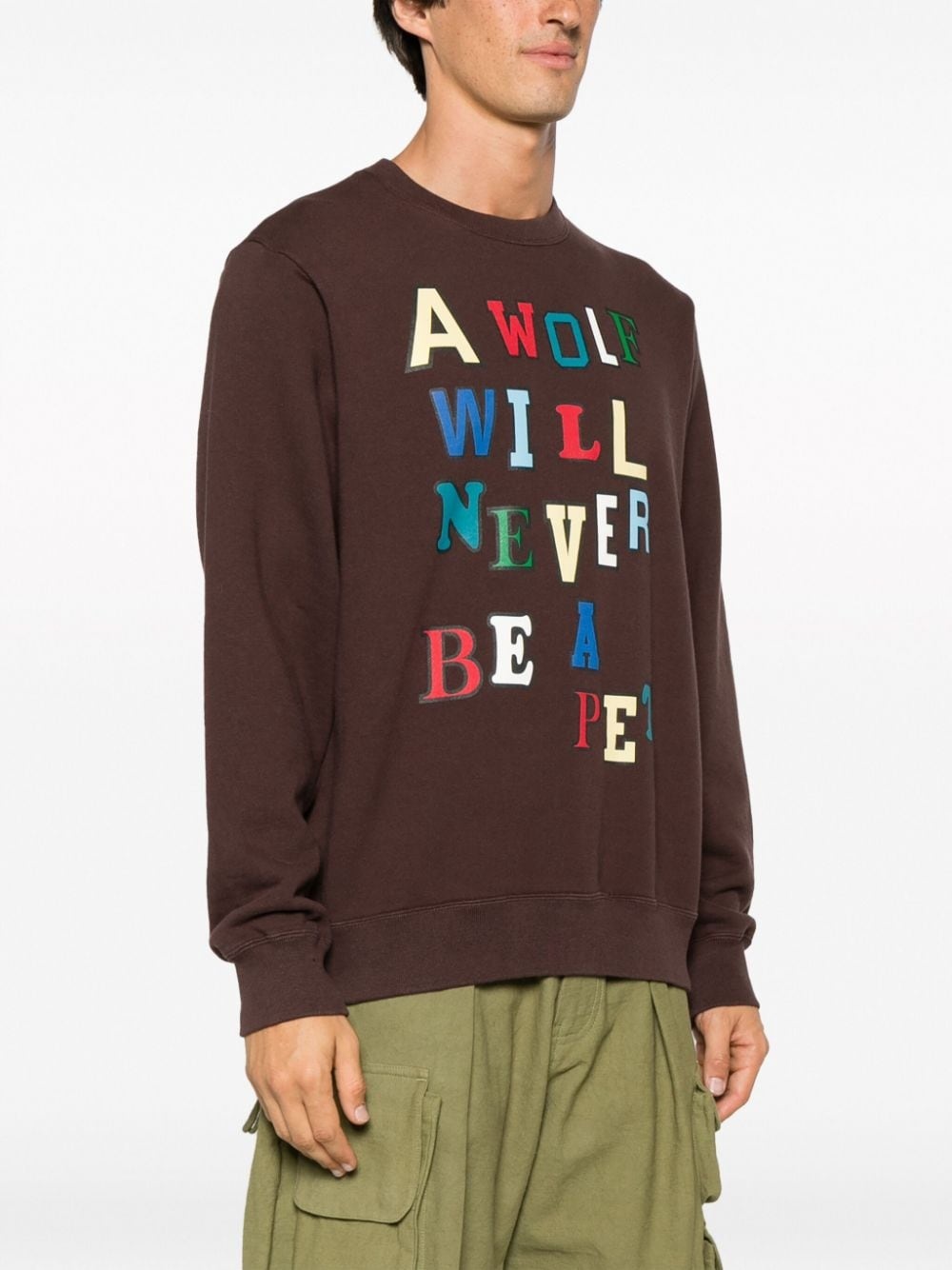 slogan-print cotton sweatshirt - 3