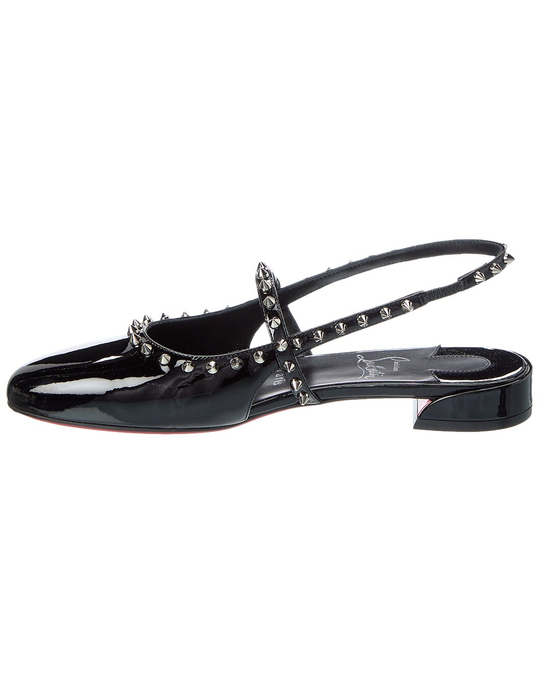 Christian Louboutin Sweet Janispikes Patent Slingback Flat - 2