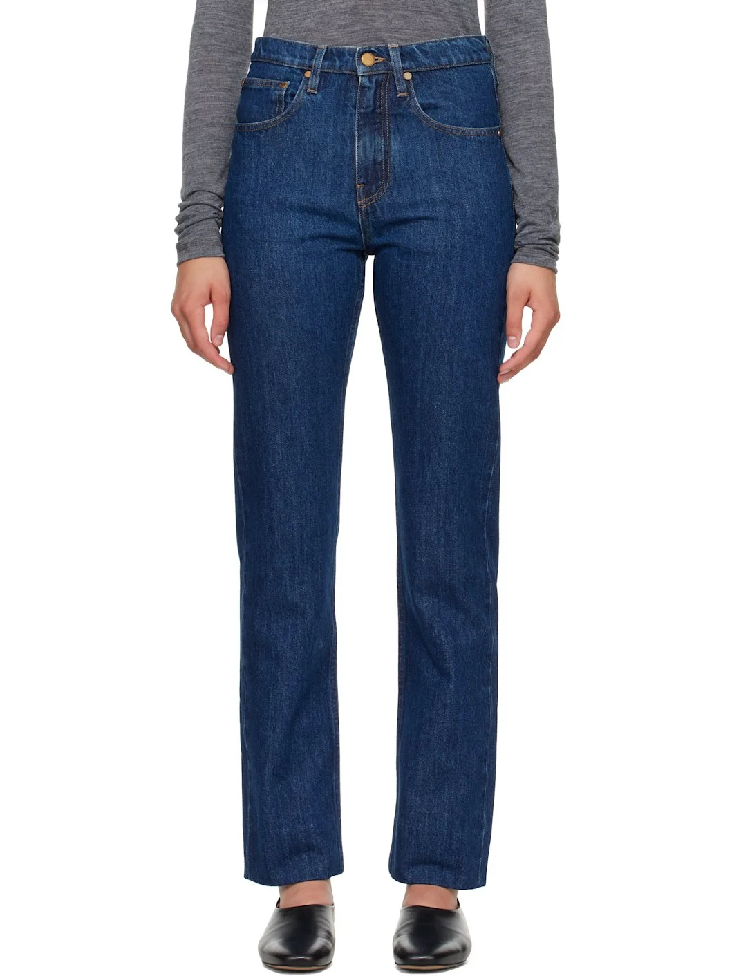 Navy Faded Jeans - 1