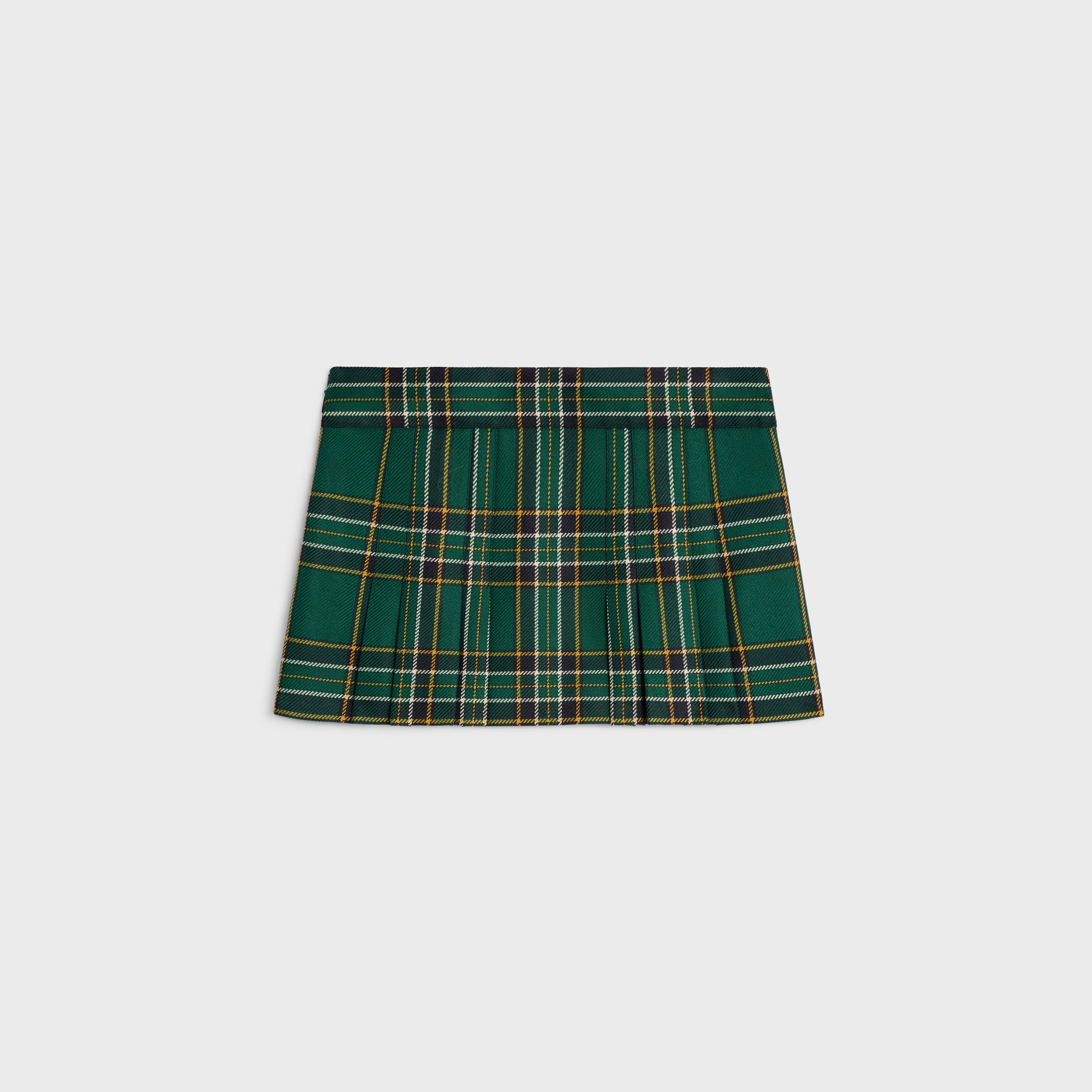 pleated mini skirt in tartan wool - 2