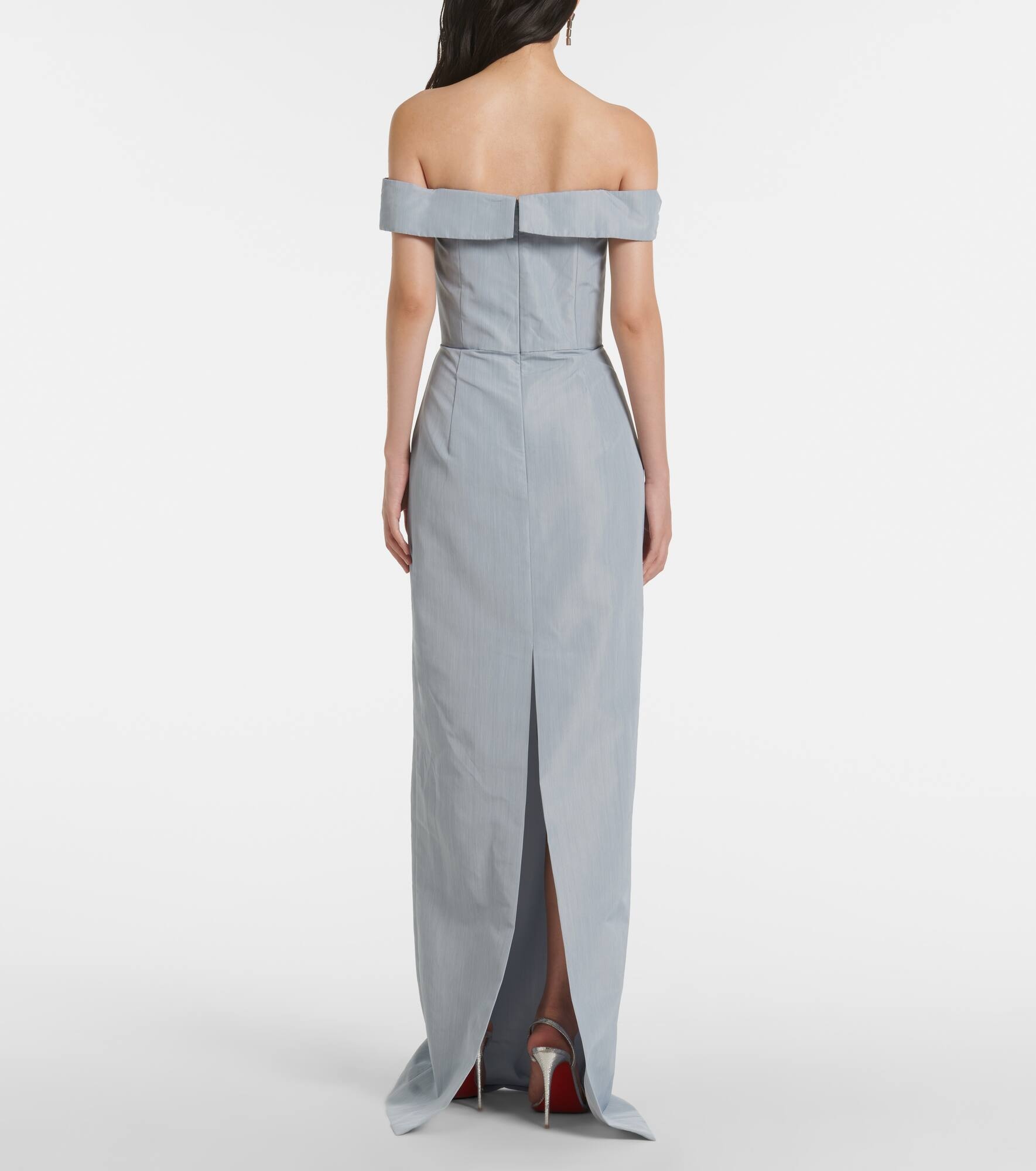 Sarika off-shoulder taffeta gown - 3
