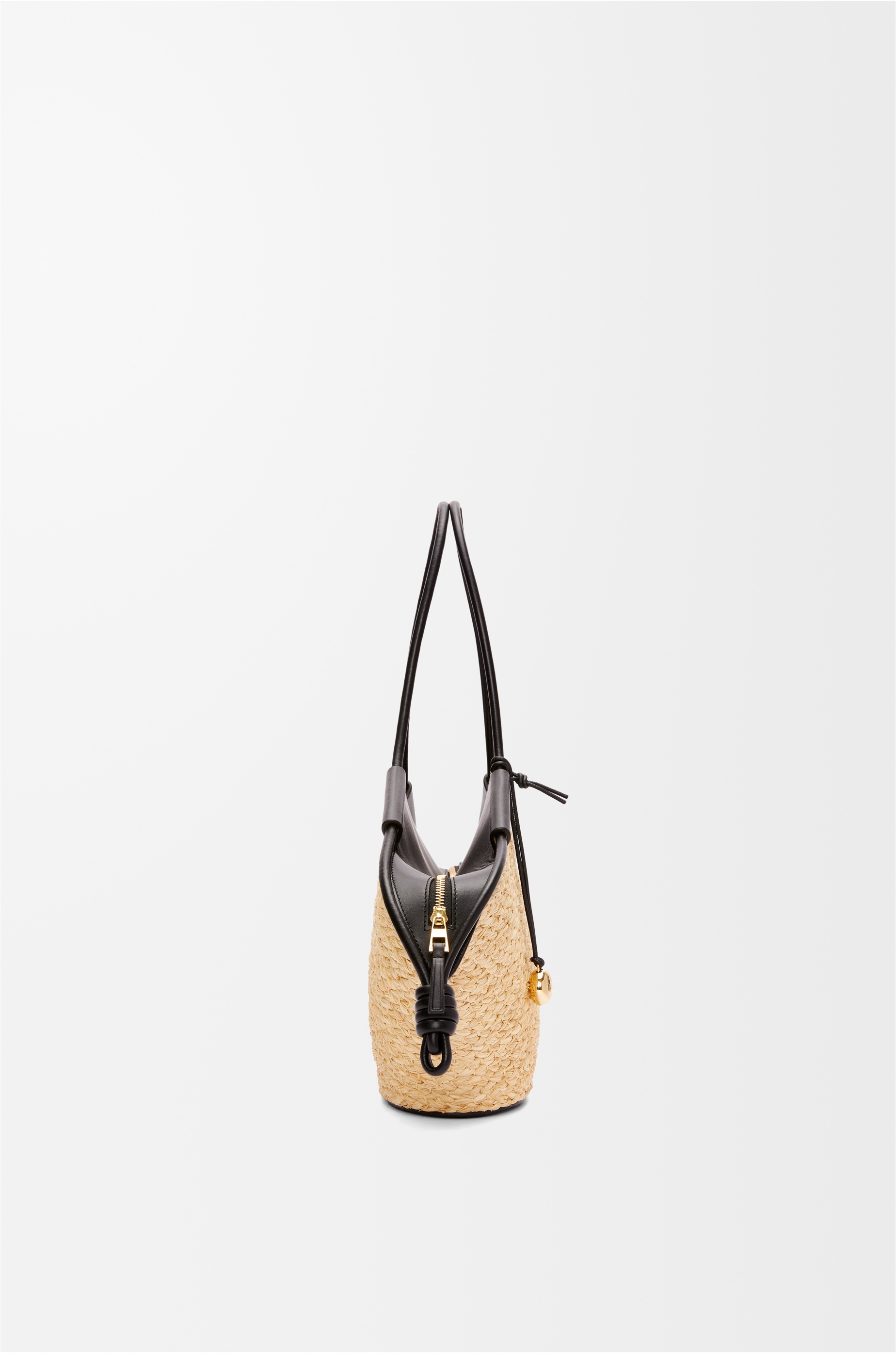 Small Paseo basket in raffia and nappa calfskin 5