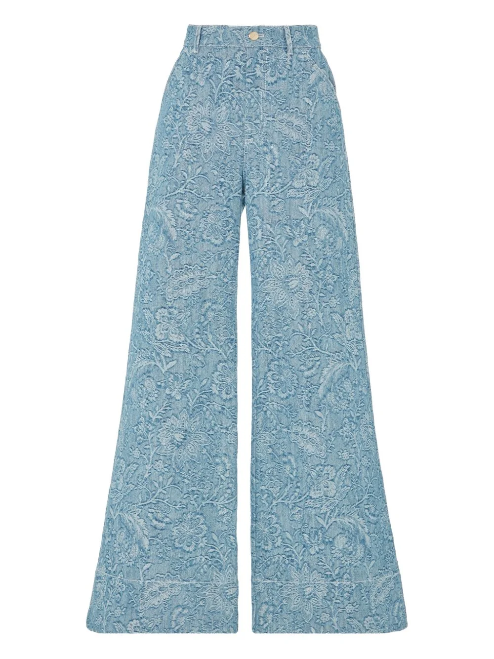 floral-pattern jeans - 1