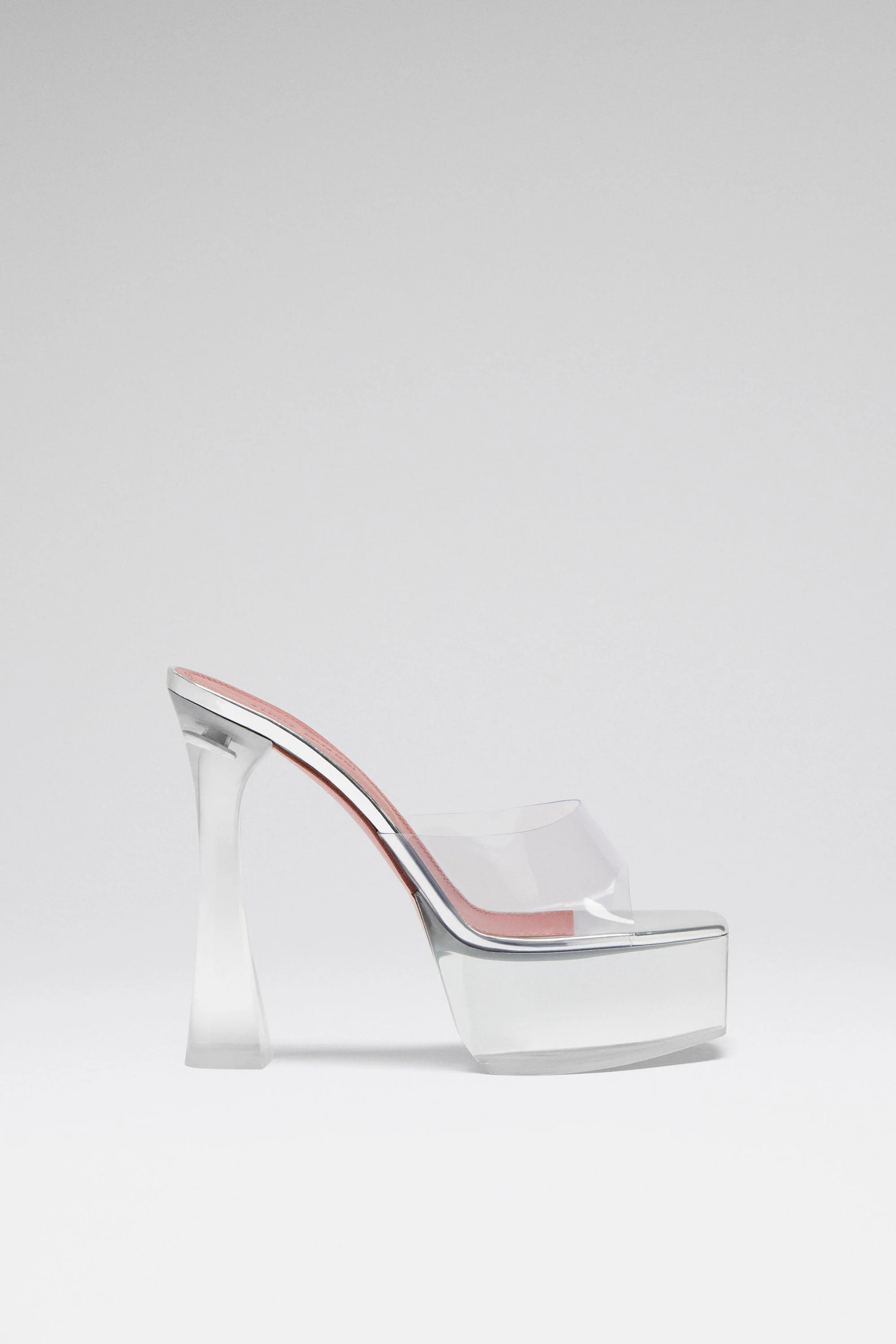DALIDA GLASS PLATEAU SLIPPER 140 TRANSPARENT PVC - 1
