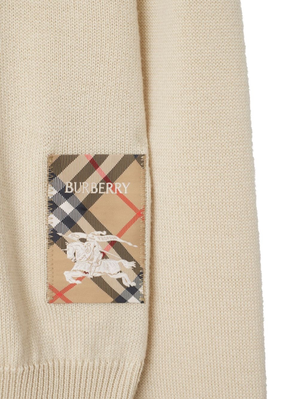 check-label wool sweater - 5