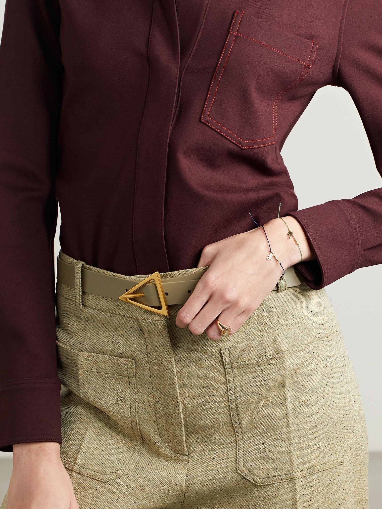 Initial 14-karat gold and cord bracelet Navy - 5