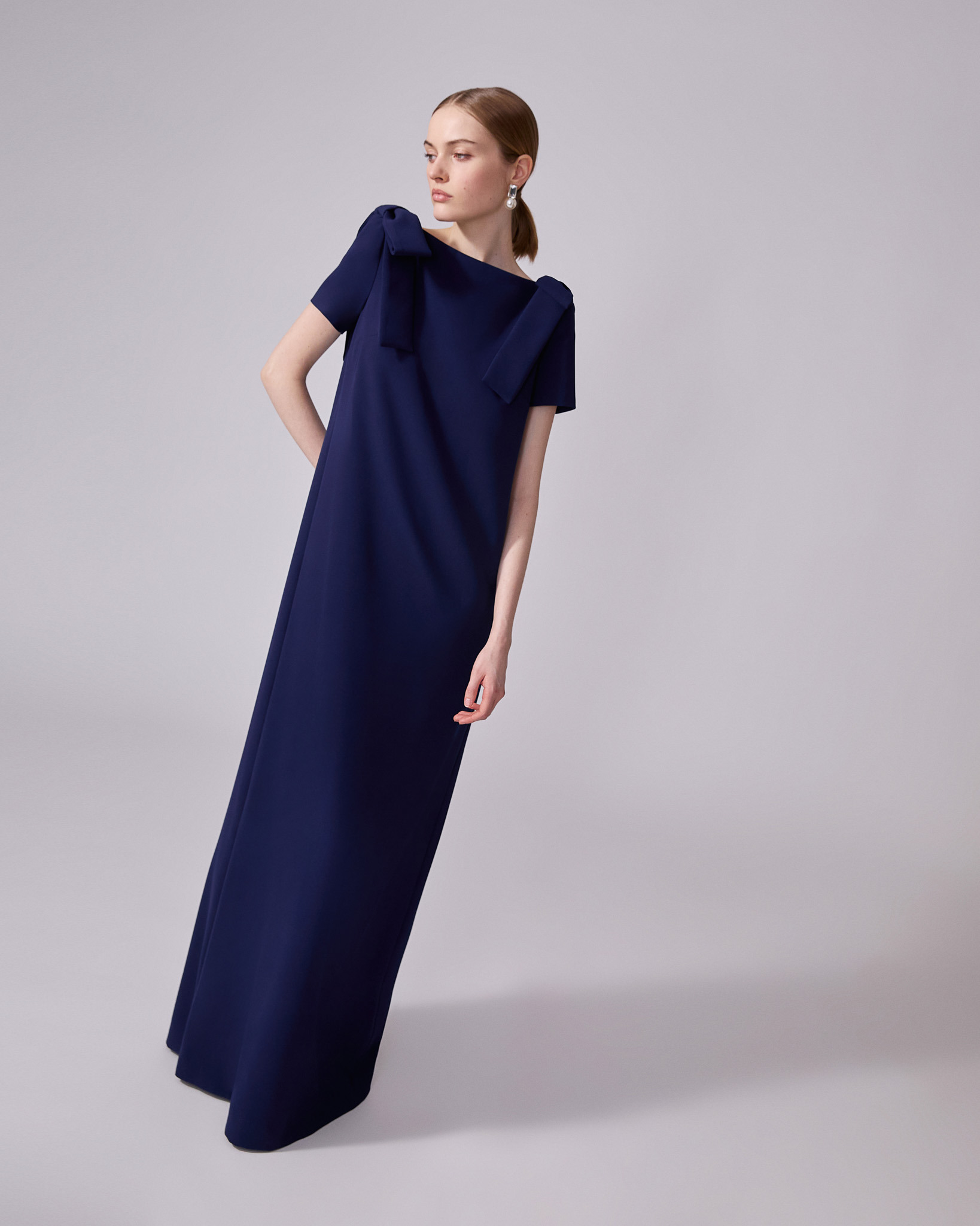 Column Gown with Bows - 4