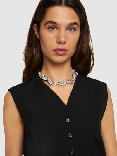 Alessandra Rich Crystal braid collar necklace outlook