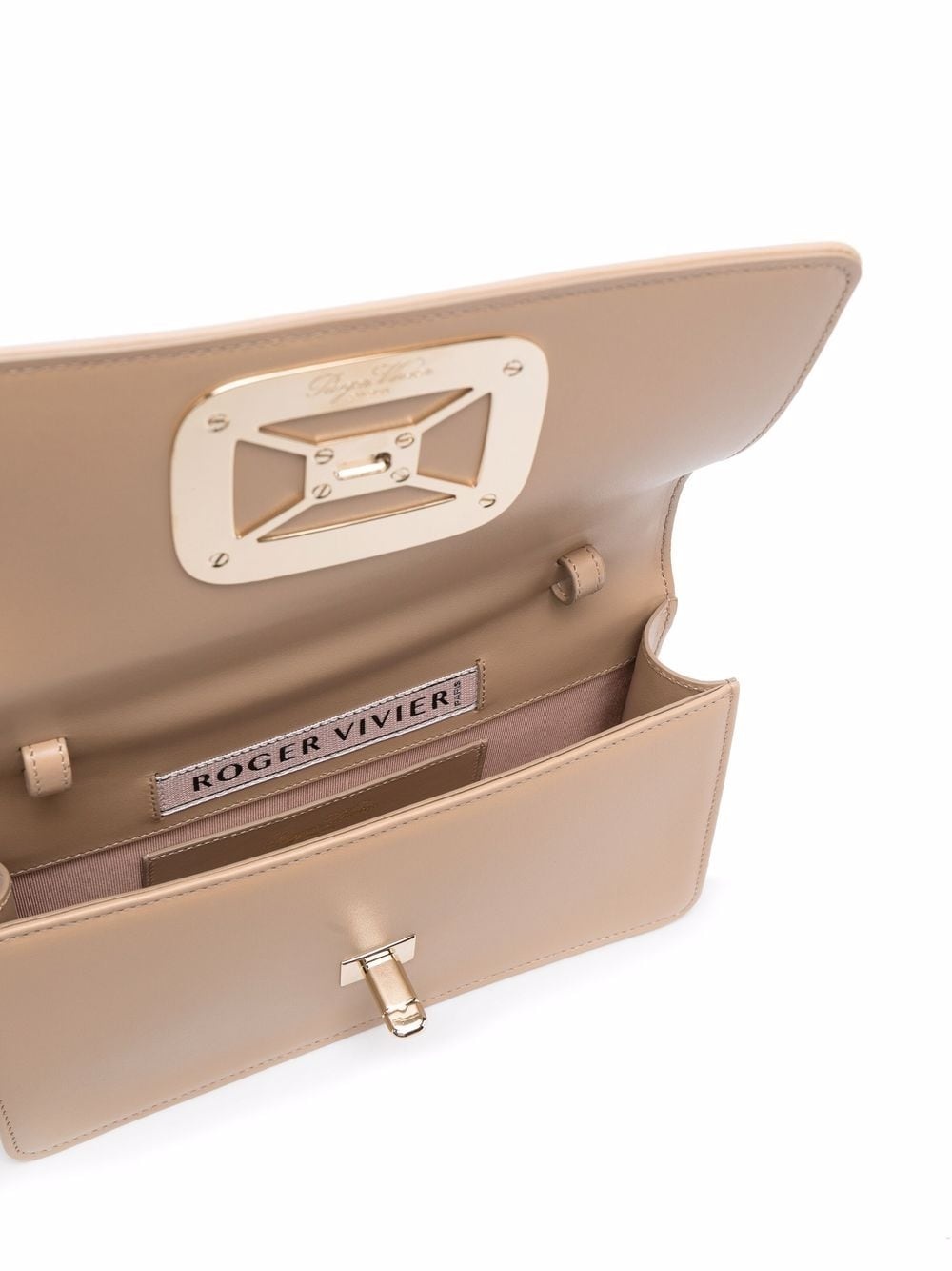 logo-plaque leather clutch bag - 6