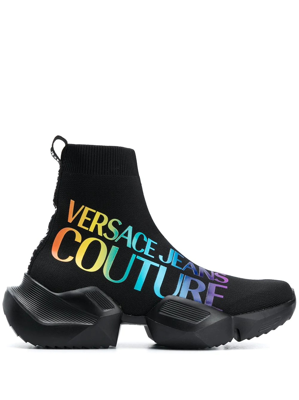 rainbow logo sock trainers - 1