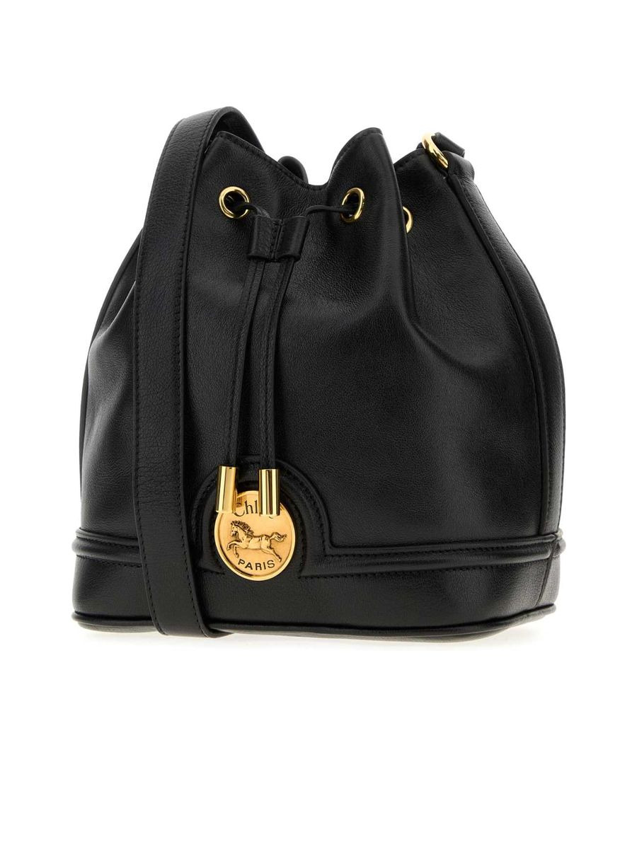 Horse Medal Leather Bucket Bag - 2