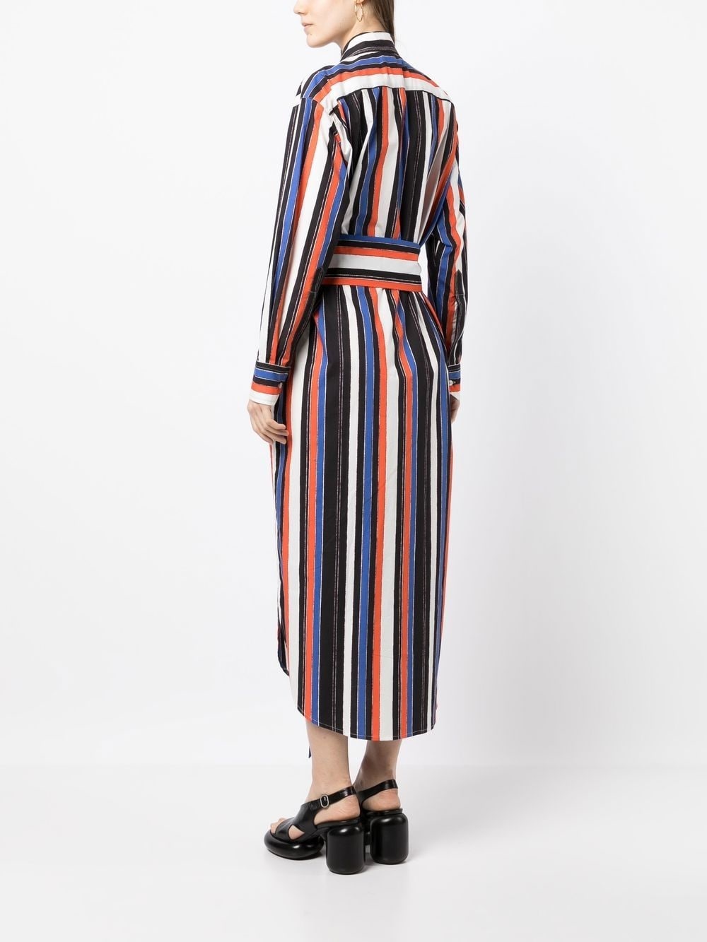 vertical-stripe midi dress - 4