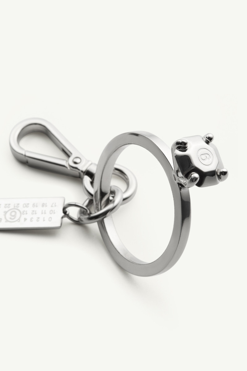 Polished palladium clip keyring 5