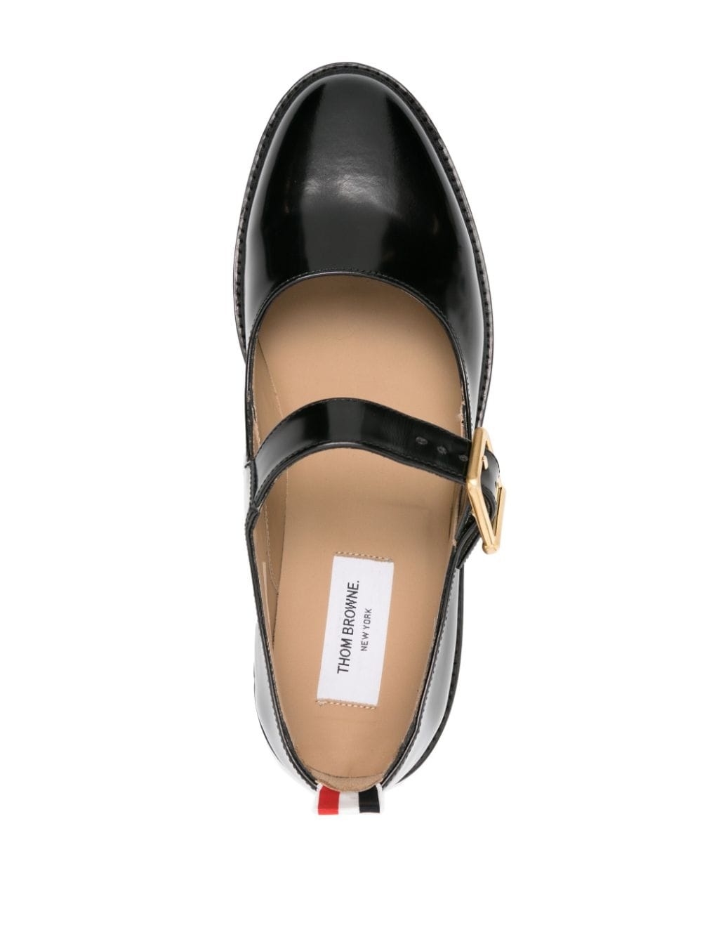 grosgrain-tab leather loafers - 4