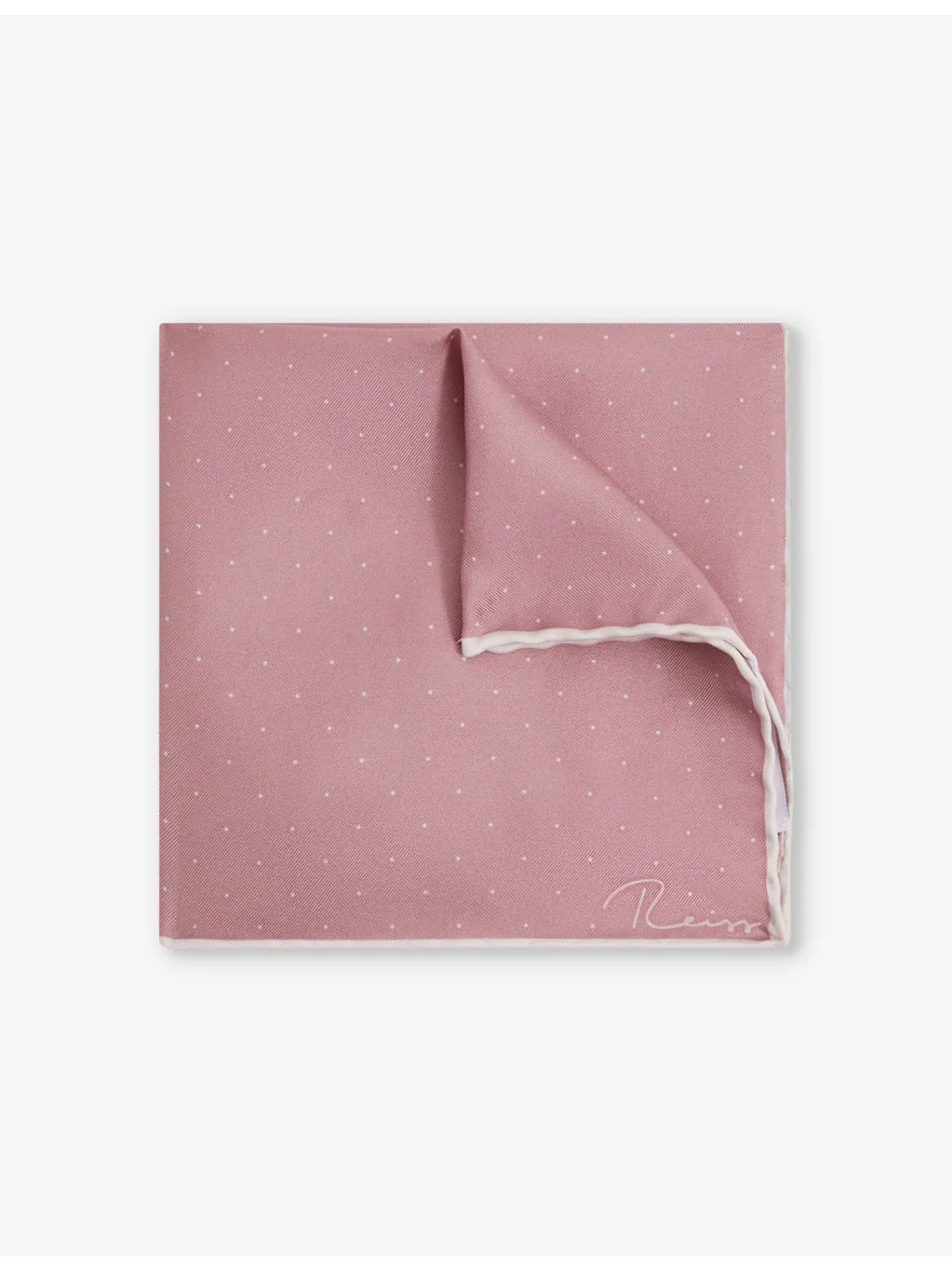 Liam polka-dot logo-print silk pocket square - 1