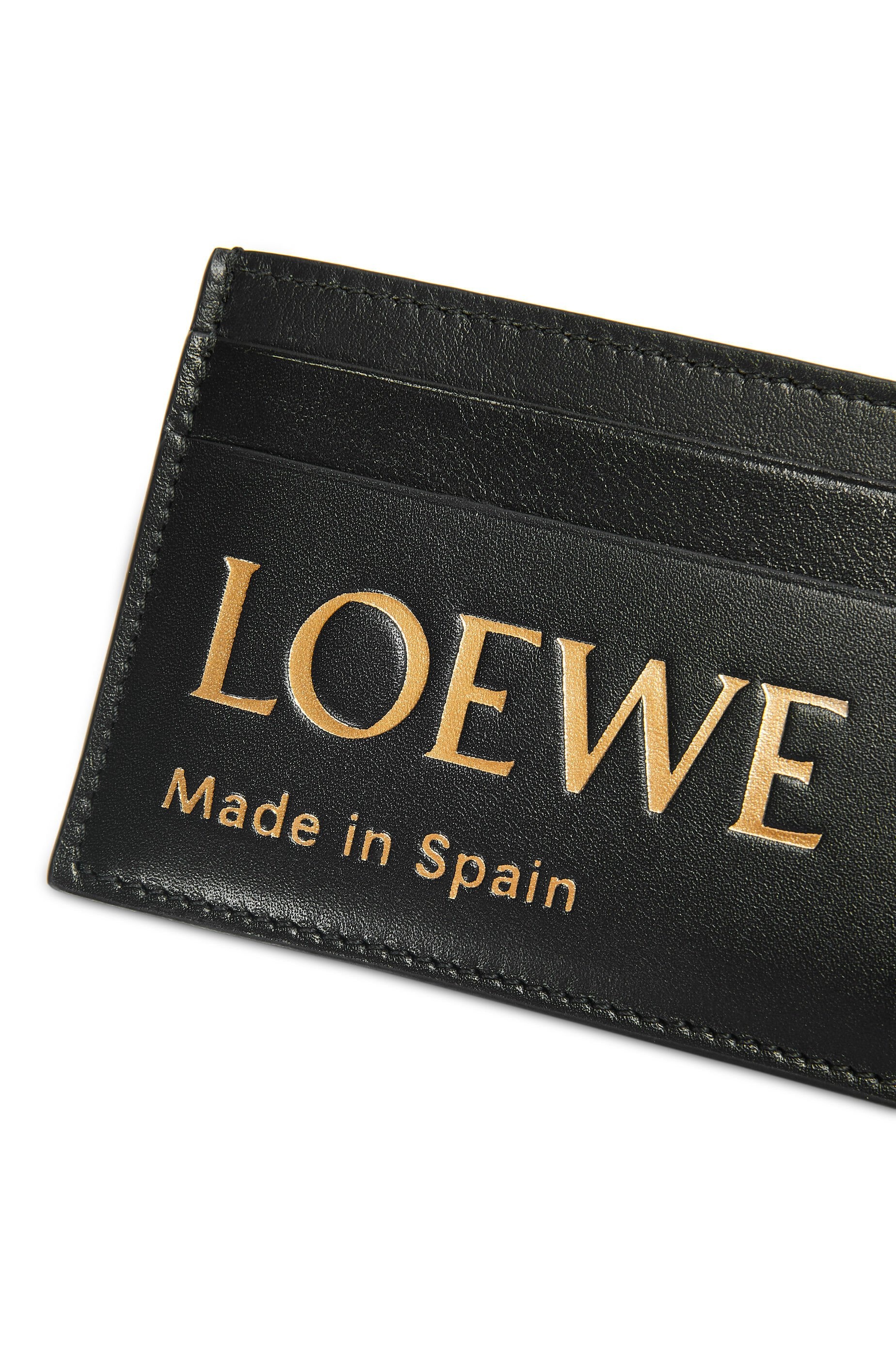 Embossed LOEWE plain cardholder in shiny nappa calfskin - 4