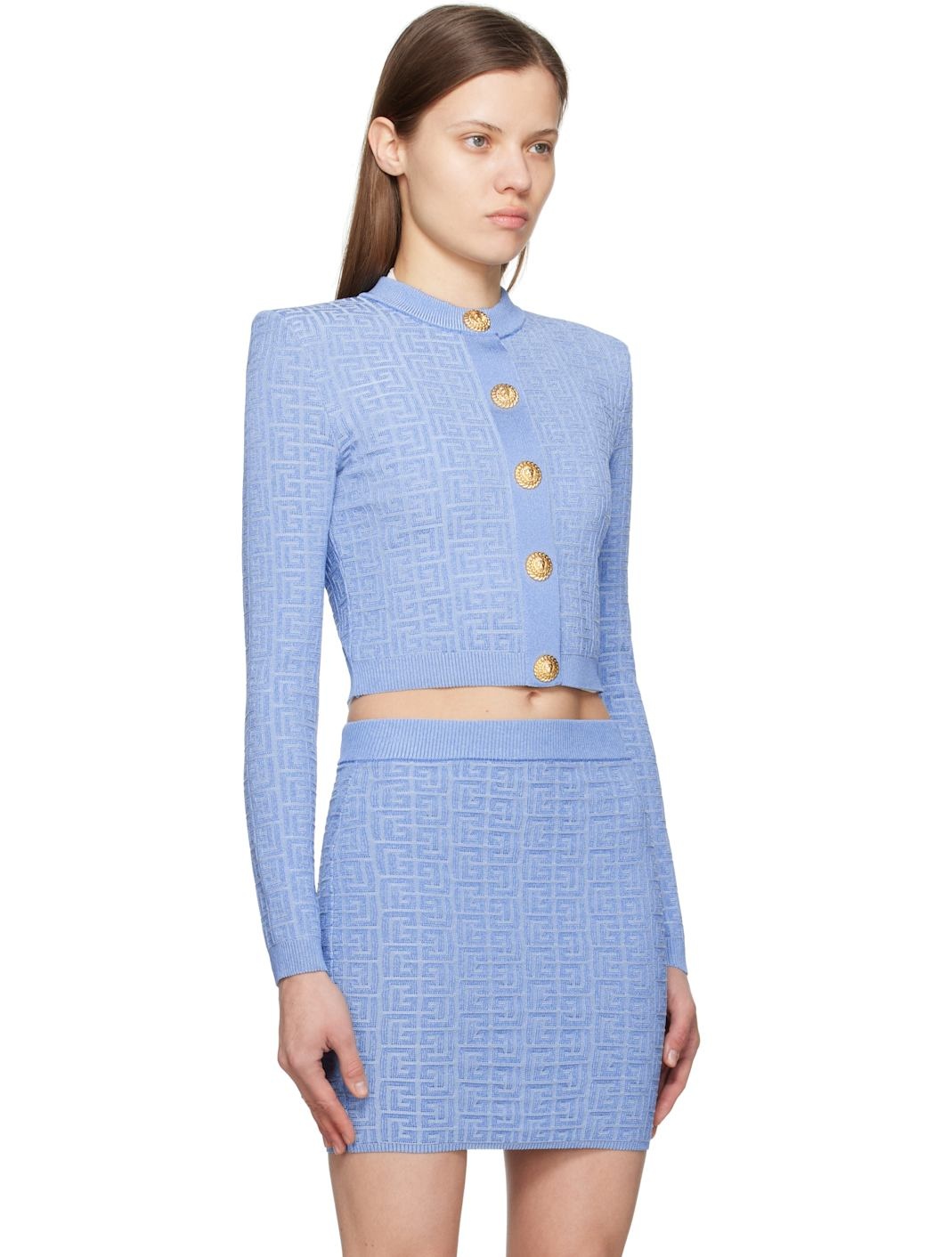 Blue PB Labyrinth Knit Cardigan - 2