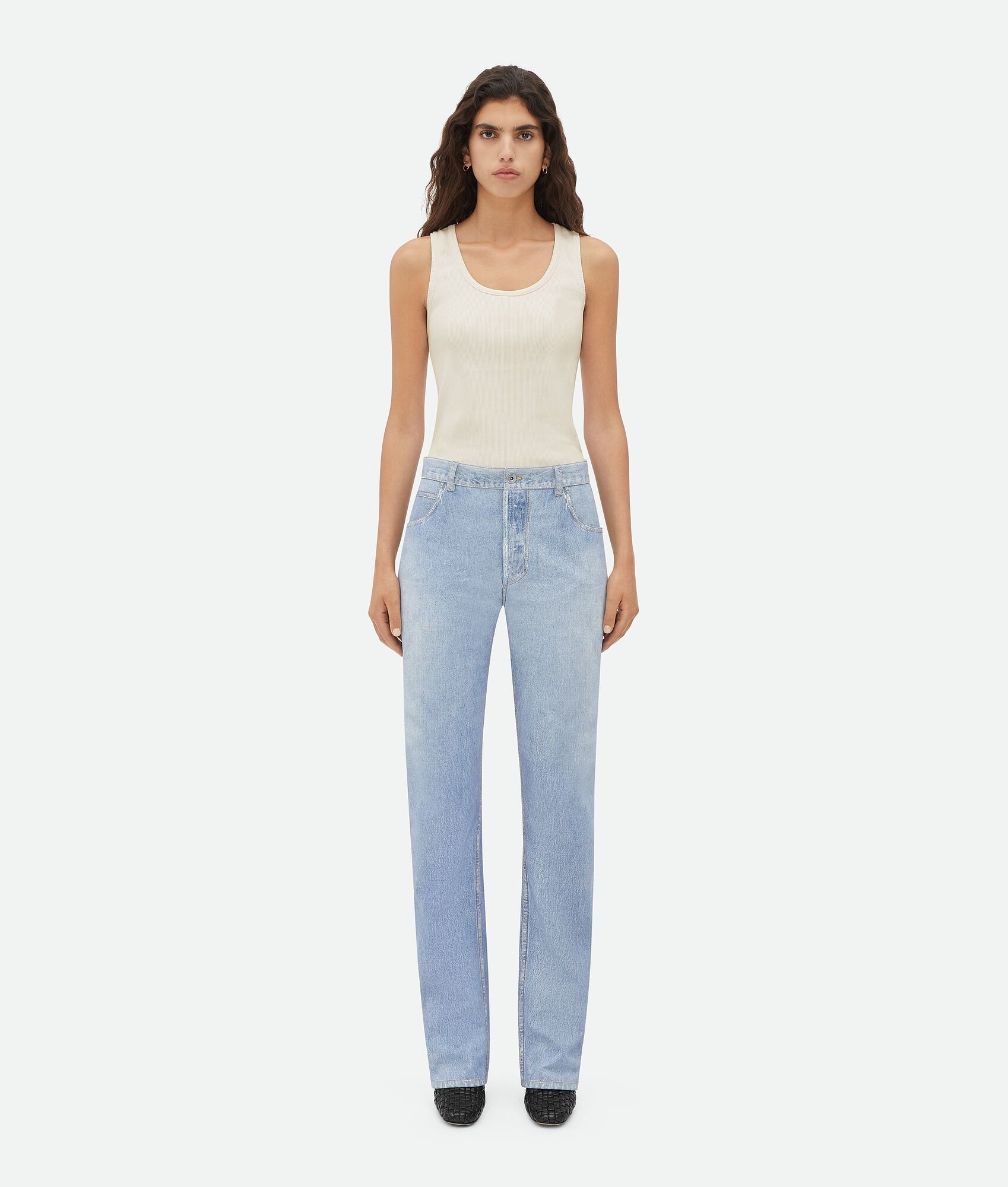 Printed Leather Boyfriend Fit Denim - 1
